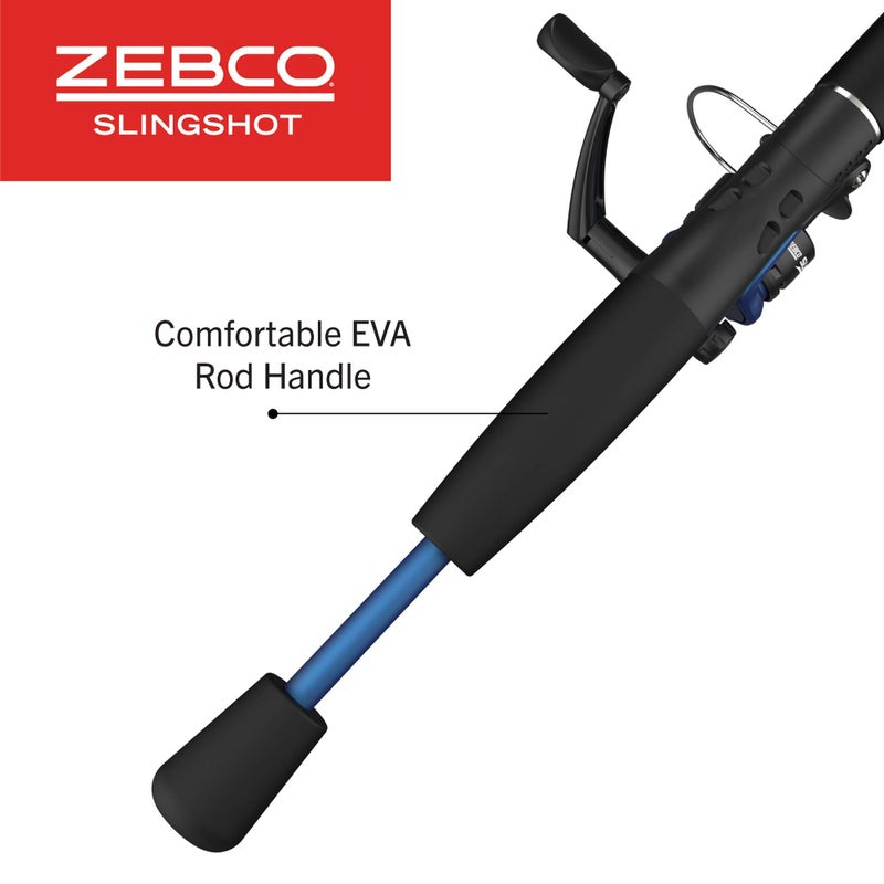 Zebco Slingshot Spinning Reel and Fishing Rod Combo, 5-Foot 6-Inch 2-Piece Fishing Pole, Size 20 Reel, Changeable Right- or Left-Hand Retrieve, Pre-Spooled with 8-Pound Zebco Cajun Line, Blue - Image 5